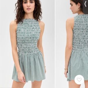 FAITHFUL Noa Mini Dress in green stripe